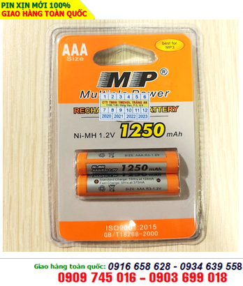 Pin sạc MP HR03 AAA1250mAh _Pin đũa sạc AAA 1.2v MP HR03 AAA 1250mAh (Vỉ 2viên)